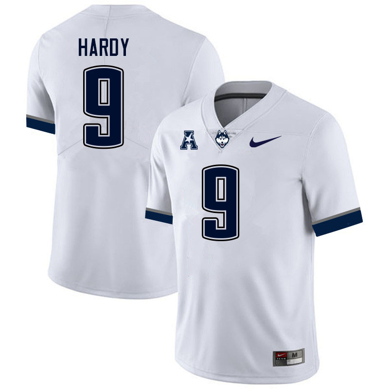 Men #9 Langston Hardy Uconn Huskies College Football Jerseys Sale-White - Click Image to Close